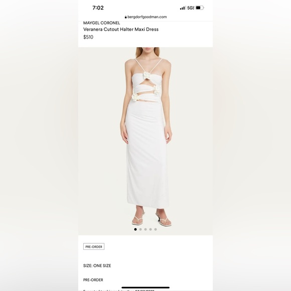 Maygel Coronel White Cutout Halter Maxi Dress